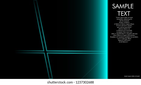 book cover designs, magazines, brochures, etc. with the blue light line concept and black background. and examples of writing next to it. Vector illustration graphic design