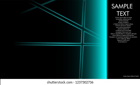 book cover designs, magazines, brochures, etc. with the blue light line concept and black background. and examples of writing next to it. Vector illustration graphic design