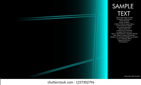 book cover designs, magazines, brochures, etc. with the blue light line concept and black background. and examples of writing next to it. Vector illustration graphic design