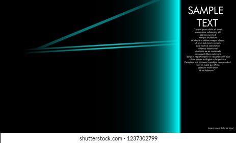 book cover designs, magazines, brochures, etc. with the blue light line concept and black background. and examples of writing next to it. Vector illustration graphic design