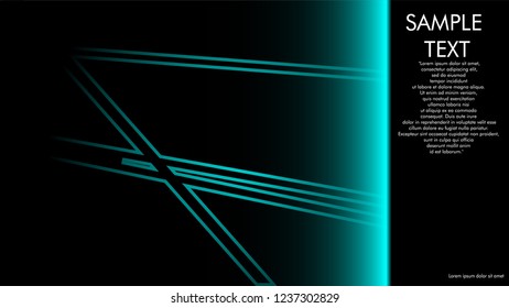 book cover designs, magazines, brochures, etc. with the blue light line concept and black background. and examples of writing next to it. Vector illustration graphic design