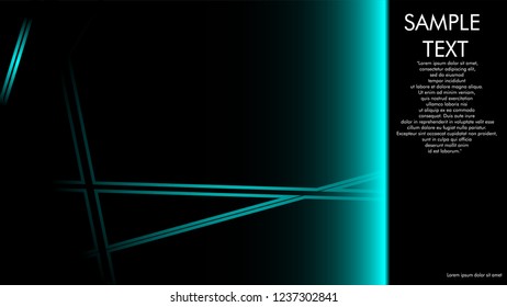 book cover designs, magazines, brochures, etc. with the blue light line concept and black background. and examples of writing next to it. Vector illustration graphic design