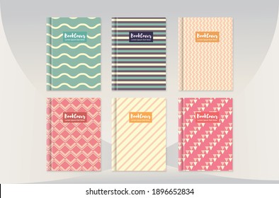 Book Cover, Diary, School, Notebook design, pattern, seamless, printable, scalable, Memphis, pastel, abstract, vector template, pattern group, custom, Abstract pattern design , mate, Retro, Vintage