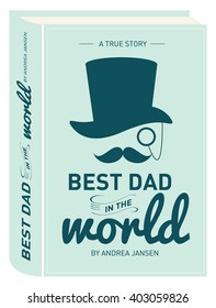 book cover father's day greeting card template vector/illustration