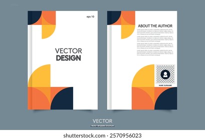 Book cover Flyer brochure cover design template for business, geometric shapes. Letterhead