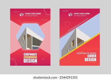 Vetor de modelo de capa e folheto do livro, apresentação do folheto.