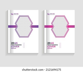 Book cover geometric design vector, graphic gradient circle shape cover design, Modern graphic layout cover, and report business flyers poster brochure cover