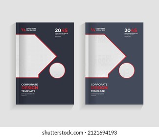 Book cover geometric design vector, graphic gradient circle shape cover design, Modern graphic layout cover, and report business flyers poster brochure cover