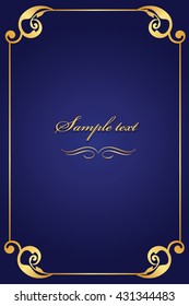 Book cover - gold frame with blue background