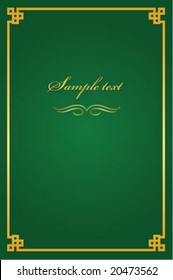 book cover - gold with green