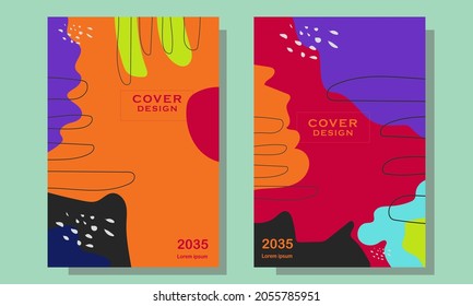 Book Cover Hand Drawn Panorama Design. Can be customized with Brochures, Annual Reports, Magazines, Posters, Business Presentations, Portfolios, Flyers, Banners, Websites.
