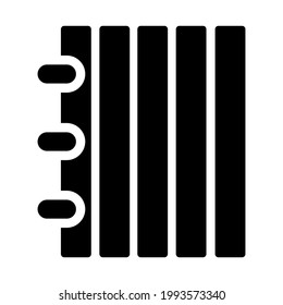 Buchcover-Symbol einzeln auf Vektorgrafik. Hochwertiges, schwarzes Vektorsymbol