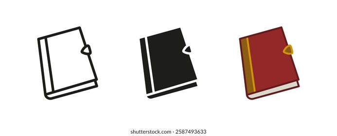 Book cover icon. Literature and knowledge vector illustration. Notebook, textbook, and journal symbol for education, study and library. Hardcover reading sign.