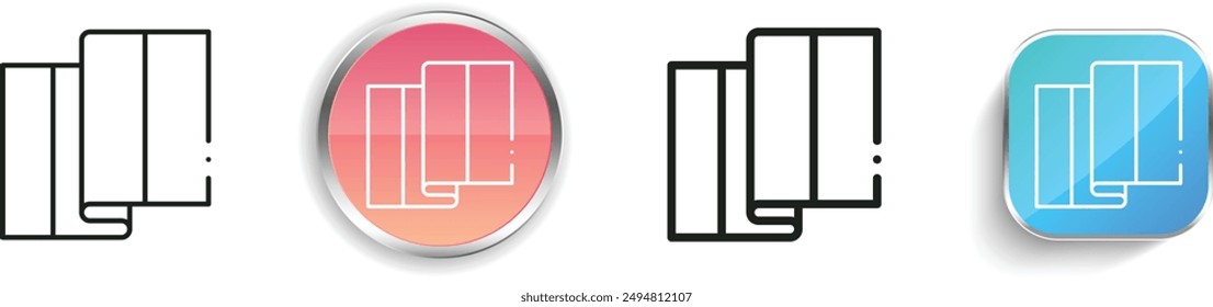 book cover icon. Thin Linear, Regular and Button Style Design Isolated On White Background