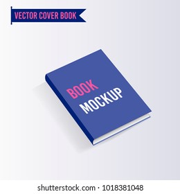 Book cover mock up. Top view. Template. Realistic vector illustration