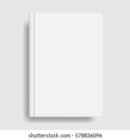 Book cover mockup. Blank white template. Idea for diary or textbook cover. Design for school or educational institution. Vector illustration art.