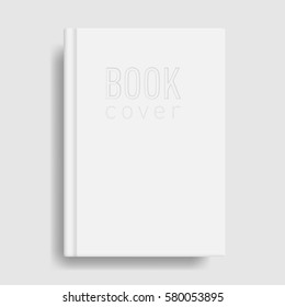 Book cover mockup. Blank white template. Idea for diary or textbook cover. Design for school or educational institution. Vector illustration art.