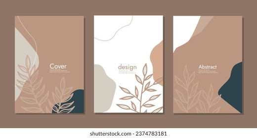 diseño de diseño de simulación de portada de libros con decoraciones florales a mano. fondo botánico de boho abstracto. colores pastel Para libros, jurados, planificadores, invitaciones, carpetas, diarios, folletos