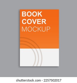 Book cover mockup template design with shadow on gray background. Vector illustration. EPS 10.