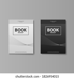 Plantilla de simulación de portada de libros, ilustración vectorial