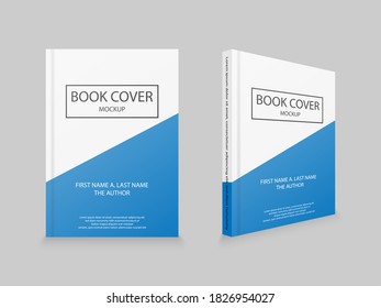 Book cover mockup template, vector illustration