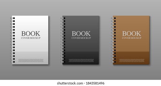 Book cover mockup template, vector illustration