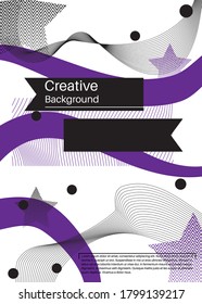 Book cover, poster or banner template design. Vector illustration. Minimal abstract background.