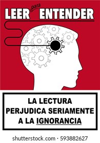 Book Cover with Reading can seriously damage ignorance - Spanish
