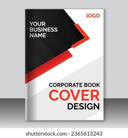Buchcover mit rechteckigen Formen, die im Design für attraktive, Broschüren-Template-Layout verwendet werden, grafische Design-Vorlage für Poster, Jahresbericht, Magazin, rote und schwarze Farbverlauf-Farbe im Design