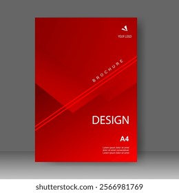 Book cover red arrow modern design. Annual report. Brochure template, catalog. Simple Flyer promotion. magazine. Vector illustration