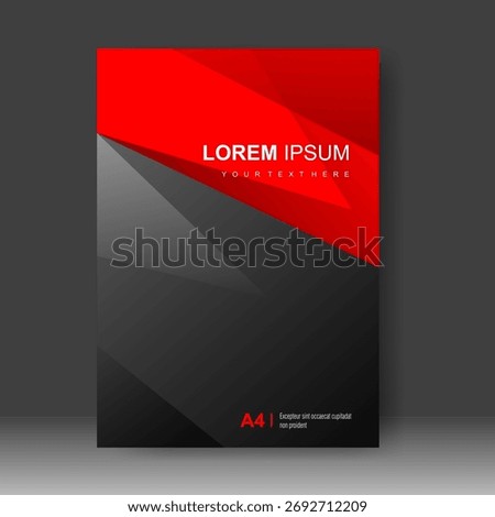 Book cover red arrow modern design. Annual report. Brochure template, catalog. Simple Flyer promotion. magazine. Vector illustration