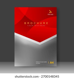 Book cover red curve shape modern design. Annual report. Brochure template, catalog. Simple Flyer promotion. magazine. Vector illustration