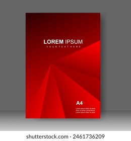 Book cover red shape design modern. Annual report. Brochure template, catalog. Simple Flyer promotion. magazine. Vector illustration
