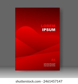 Cubierta del libro forma roja diseño moderno. Informe anual. Plantilla de folletos, catálogo. Simple Flyer promoción. revista. Ilustración vectorial