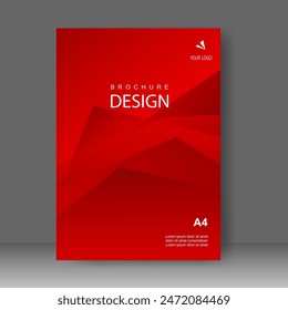 Book cover red shape modern design. Annual report. Brochure template, catalog. Simple Flyer promotion. magazine. Vector illustration