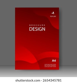 Buchcover abstraktes Layout Design mit roten Wellen. für Geschäftsbericht, Broschüre Vorlage, Katalog, Simple Flyer Förderung, Magazin. Vektorgrafik