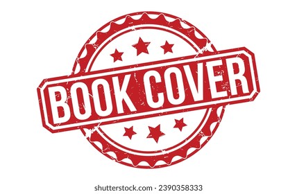 Buchcover-Gummi-Stempel, Vektorgrafik auf weißem Hintergrund.