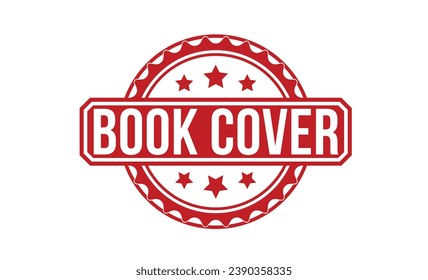 Book cover rubber stamp vector illustration on white background.