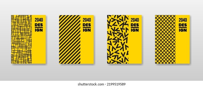 Book Cover Set Design Template in A4 mit Muster. Anpassbar an Broschüren, Geschäftsberichte, Magazine, Poster, Geschäftspräsentationen, Portfolios, Flyer, Banner, Websites.