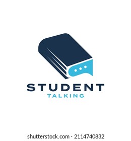 Book Cover Talking Chat Icon Logo Design