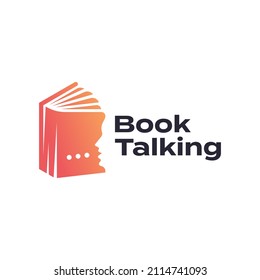 Book Cover Talking Chat Icon Logo Design