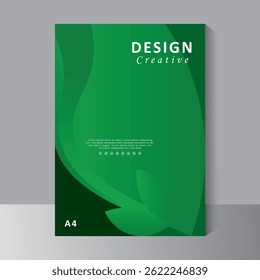 Book cover template for annual report, enviroment event design on green color background - A4 size magazine, booklet, proposal, portfolio, brochure, poste