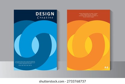 Plantilla de la cubierta del libro, diseño del Vector de la Plantilla del folleto, informe anual, revista, cartel, presentación Corporativa, Cartera, volante, infografía, impresión listo color azul y naranja, Vector eps 10