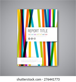Book cover template with color stripes.