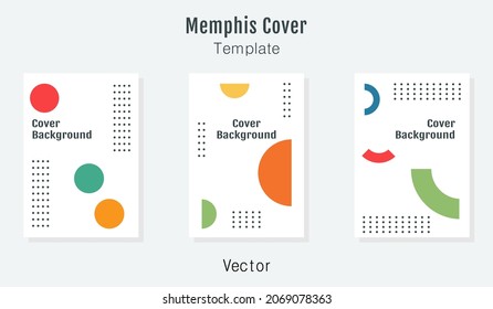 Book cover template with Memphis style. Background, wallpaper, business presentation template, brand packaging. Its vector illustration file