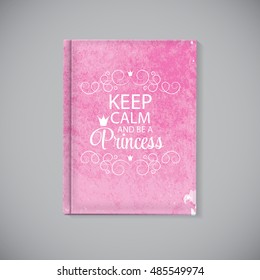 Book Cover Template with Princess Crown  Background Vector Illustration. EPS10