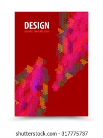 Book cover template red background design. Vector illustration. Can use for cover magazine, book, brochure, leaflet and publication.