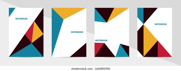 Book cover template, triangle background. Vector illustration. 
