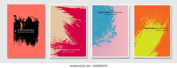 Book cover templates set, vector paint stain abstract background. Flyer, presentation, brochure, banner, poster design.