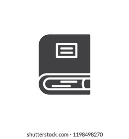 Book cover vector icon. filled flat sign for mobile concept and web design. Encyclopedia book simple solid icon. Symbol, logo illustration. Pixel perfect vector graphics
